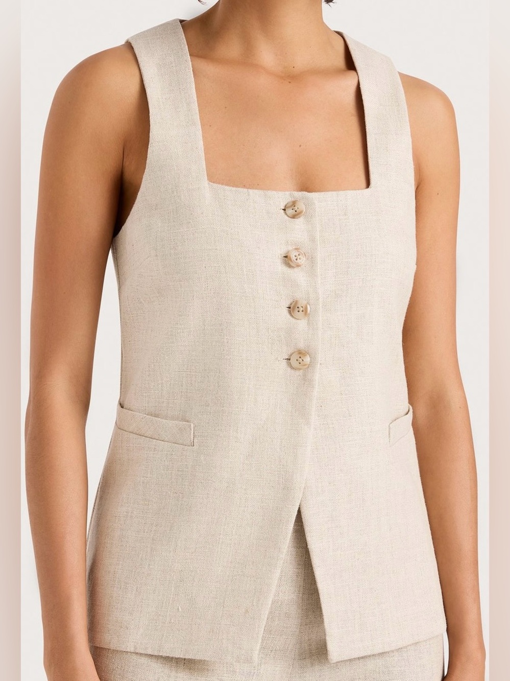 Faithfull the Brand Jackie Linen Vest in Natural Size 6 / Medium